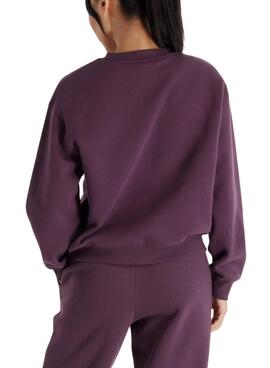 Sudadera New Balance Graphic Fleece Crew morado para mujer