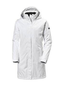 Chubasquero Helly Hansen Aden largo blanco para mujer