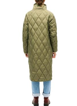 Chaqueta Superdry acolchada Superlong verde para mujer