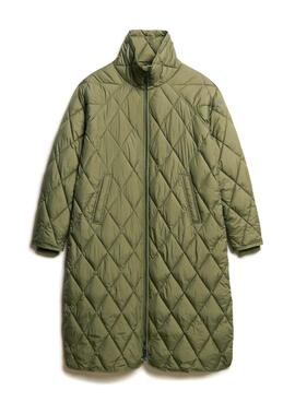 Chaqueta Superdry acolchada Superlong verde para mujer