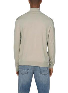 Jersey Only and Sons Wyler cuello vuelto beige para hombre