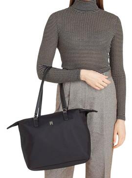 Bolso Tommy Hilfiger Poppy Tote negro para mujer