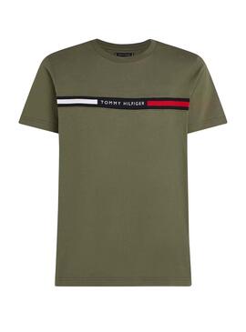 Camiseta Tommy Hilfiger Chest Insert verde para hombre