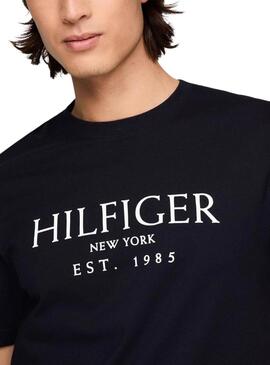 Camiseta Tommy Hilfiger Big Logo negro para hombre