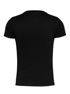 Camiseta Tommy Jeans Slim Linear negro para mujer