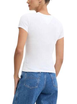 Camiseta Tommy Jeans Slim Linear blanco para mujer