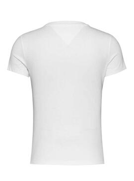 Camiseta Tommy Jeans Slim Linear blanco para mujer