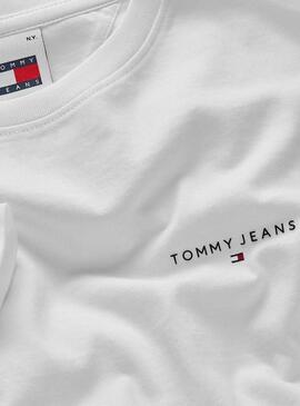 Camiseta Tommy Jeans Slim Linear blanco para mujer