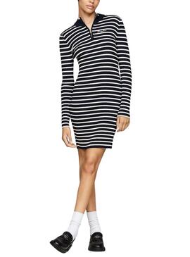 Vestido Tommy Jeans Tip Zip azul marino para mujer