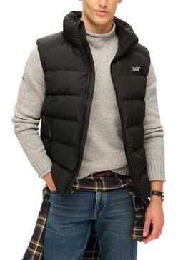 Chaleco Superdry Sports Puffer negro para hombre