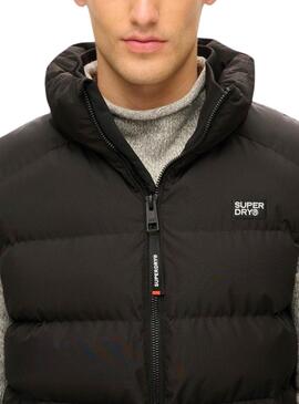 Chaleco Superdry Sports Puffer negro para hombre