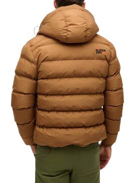 Cazadora Superdry Hooded Puffer marrón para hombre