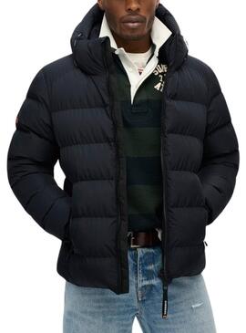 Cazadora Superdry Hooded Puffer azul marino para hombre