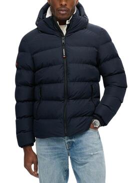 Cazadora Superdry Hooded Puffer azul marino para hombre