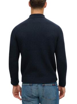 Jersey Superdry Merchant Cable azul marino para hombre