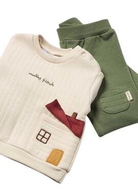 Conjunto Mayoral Sudadera Casita Verde para bebé