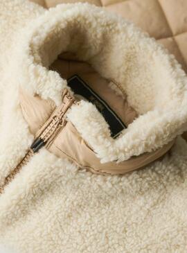 Cazadora Superdry Fleece beige para mujer