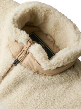 Cazadora Superdry Fleece beige para mujer