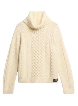 Jersey Superdry Jumper beige para mujer