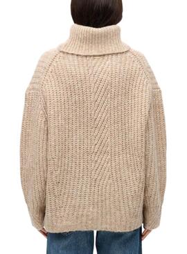 Jersey Superdry Slouch beige para mujer