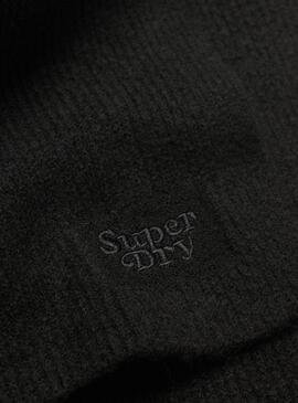 Bufanda Superdry Soft Rib negro para mujer