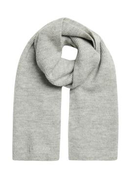 Bufanda Superdry Soft Rib gris para mujer