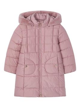 Chaquetón largo Mayoral Acolchado Rosado niña