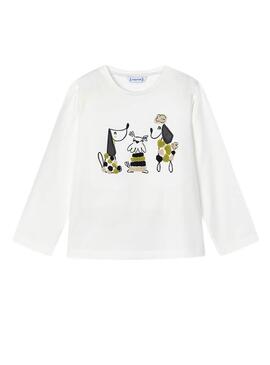 Camiseta Mayoral Whimsical Woofs Blanco para niña