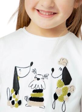 Camiseta Mayoral Whimsical Woofs Blanco para niña