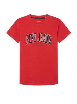 Camiseta  Pepe Jeans Bain rojo para niño