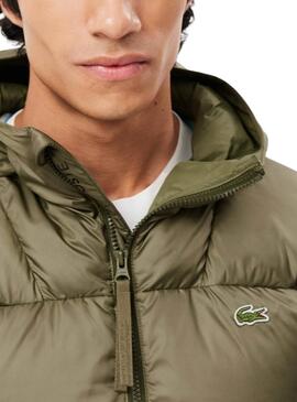 Cazadora Lacoste acolchada verde para hombre