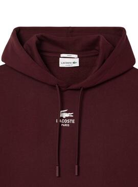 Sudadera Lacoste Paris granate para mujer y hombre