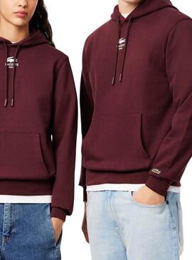 Sudadera Lacoste Paris granate para mujer y hombre