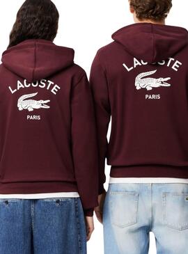 Sudadera Lacoste Paris granate para mujer y hombre