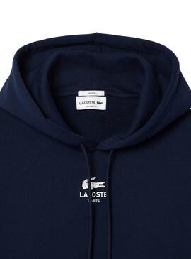 Sudadera Lacoste Paris hood azul marino para mujer y hombre