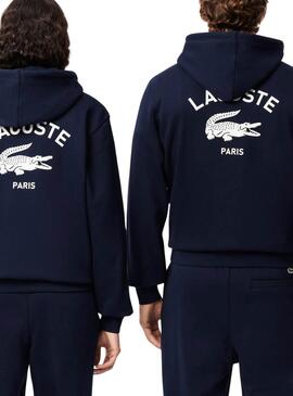 Sudadera Lacoste Paris hood azul marino para mujer y hombre