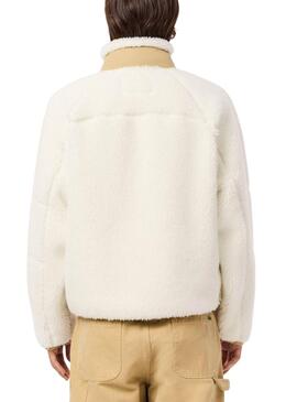 Chaqueta Lacoste borreguillo beige para hombre