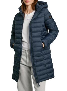 Cazadora acolchada Pepe Jeans Ammy Long azul marino para mujer