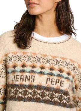 Jersey Pepe  Jeans Hitty beige para mujer