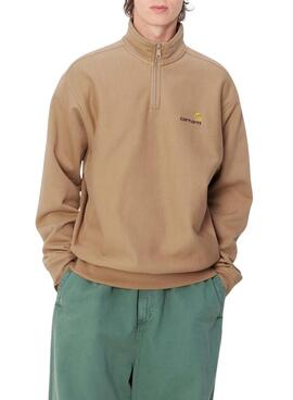 Sudadera Carhartt Half Zip camel para hombre