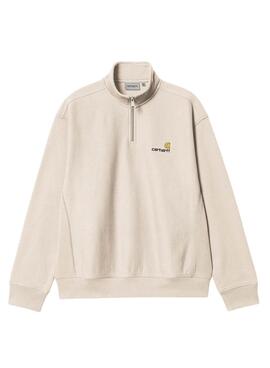 Sudadera Carhartt Half Zip beige para hombre