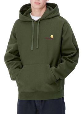 Sudadera Carhartt Hooded American Script verde para hombre