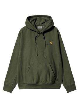 Sudadera Carhartt Hooded American Script verde para hombre