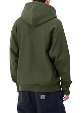 Sudadera Carhartt Hooded American Script verde para hombre