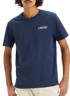 Camiseta Levis Rope Batwing azul para hombre