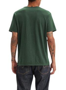 Camiseta Levis básica verde para hombre