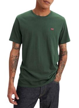 Camiseta Levis básica verde para hombre