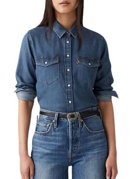 Camisa Levis Iconic Western denim medio para mujer