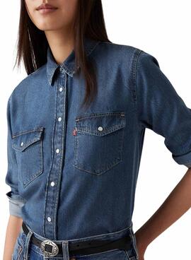 Camisa Levis Iconic Western denim medio para mujer