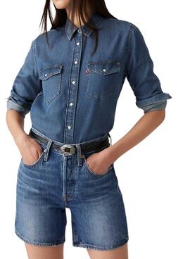 Camisa Levis Iconic Western denim medio para mujer